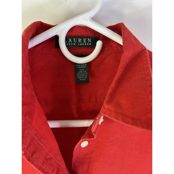 Lauren Ralph Lauren Linen Button Shirt Monogram Quiet Luxury - Picture 4 of 7